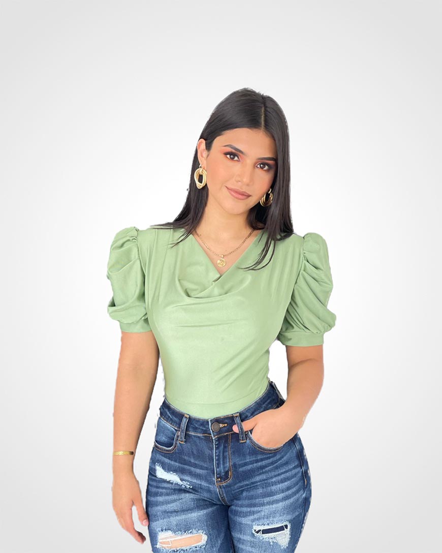 Pantiblusa cuello cowl manga princesa